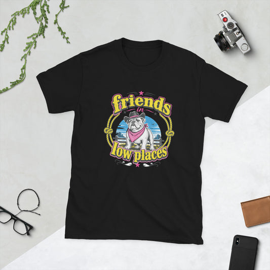 Bulldog Vintage AI art design on Black Gildan t-shirt - Front view