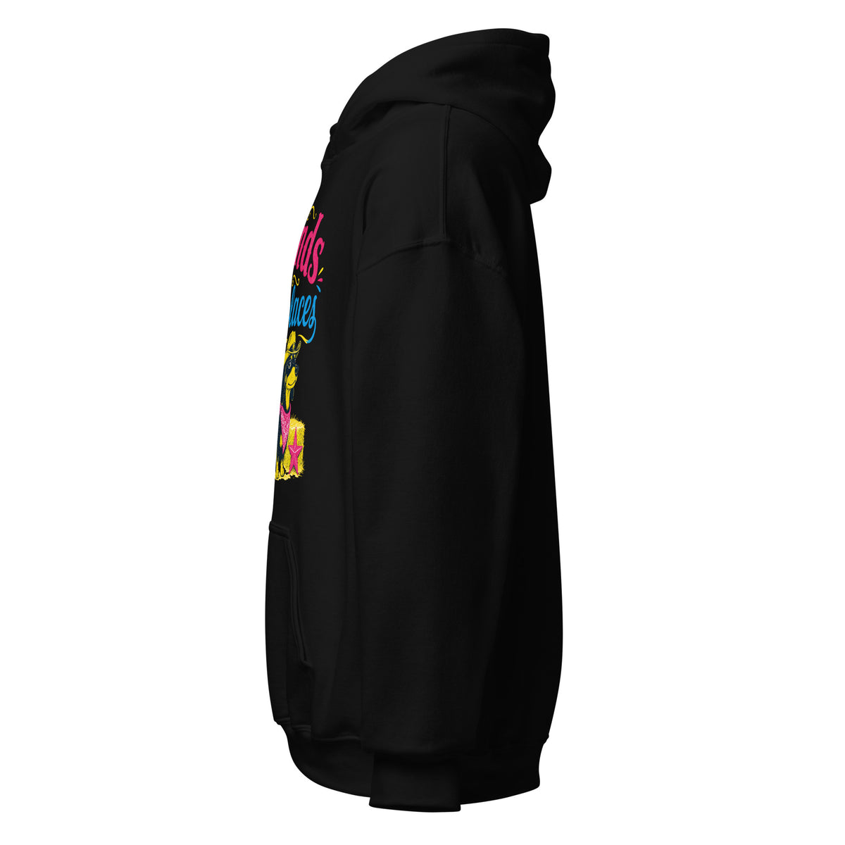 Dachshund AI art design on Black hoodie - Front view