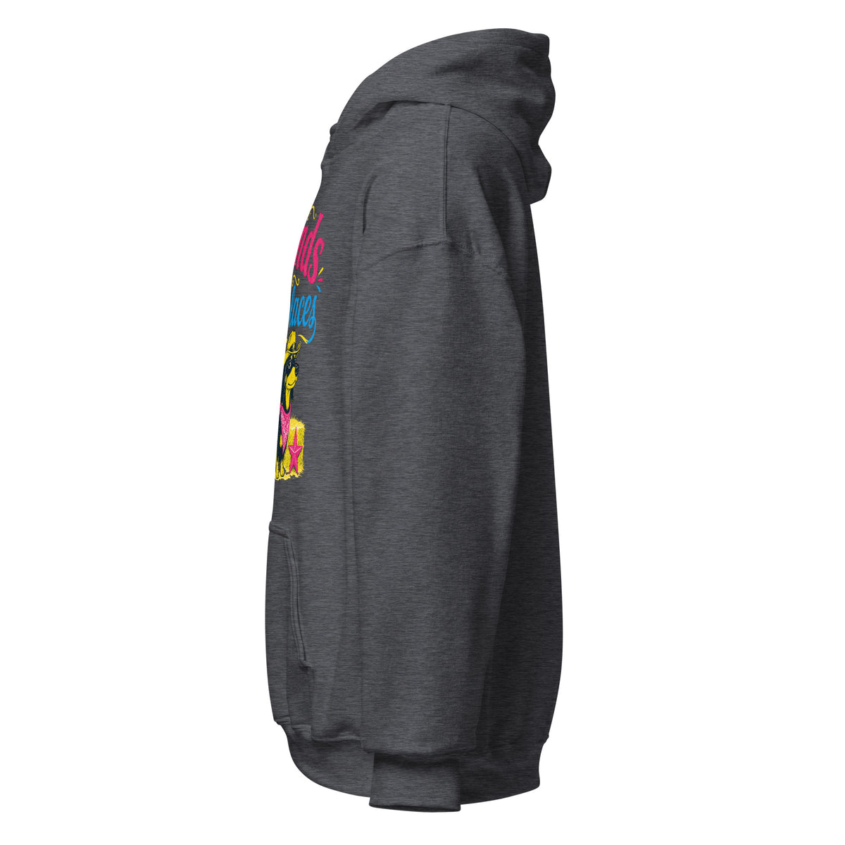 Dachshund AI art design on Dark Heather hoodie - Front view