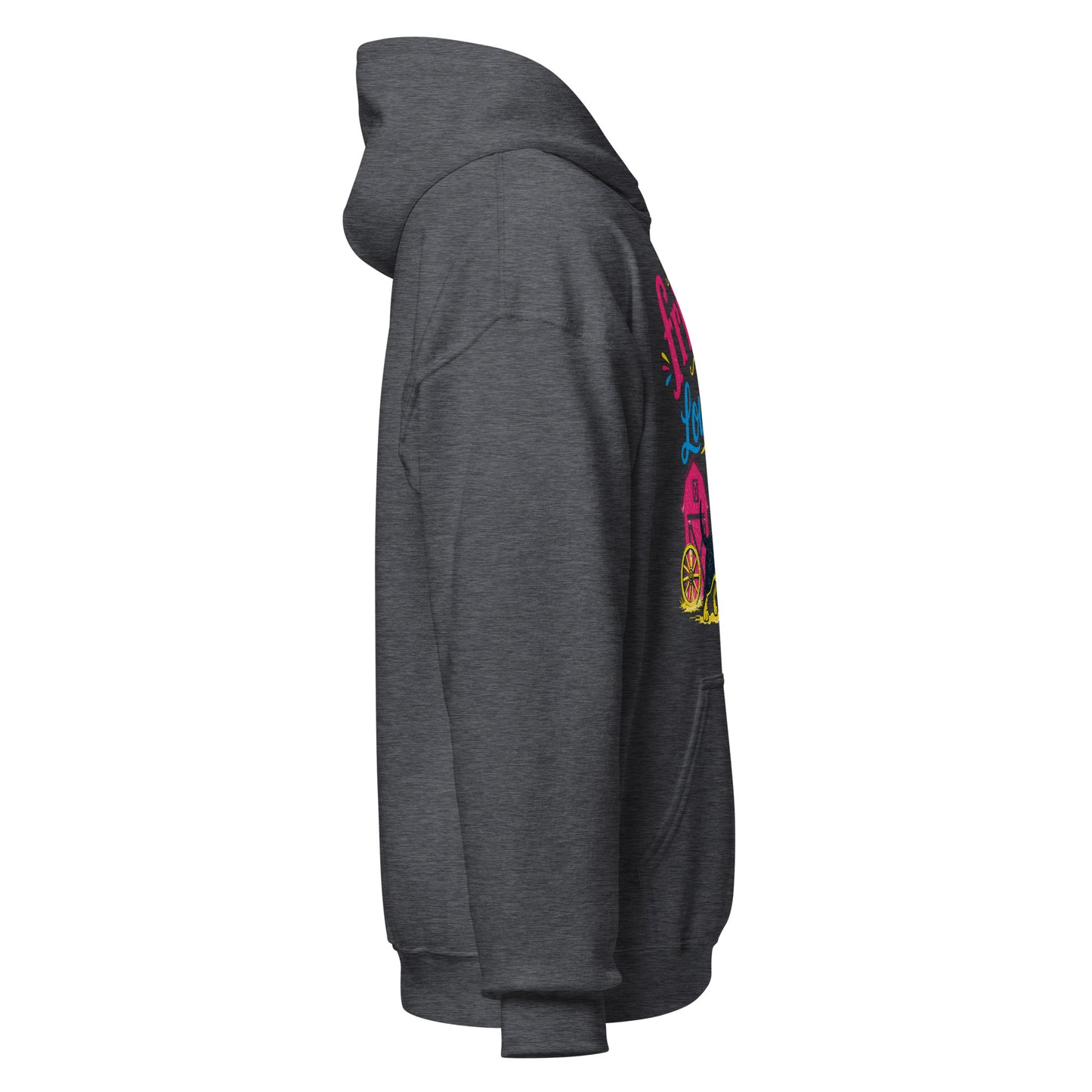 Dachshund AI art design on Dark Heather hoodie - Front view