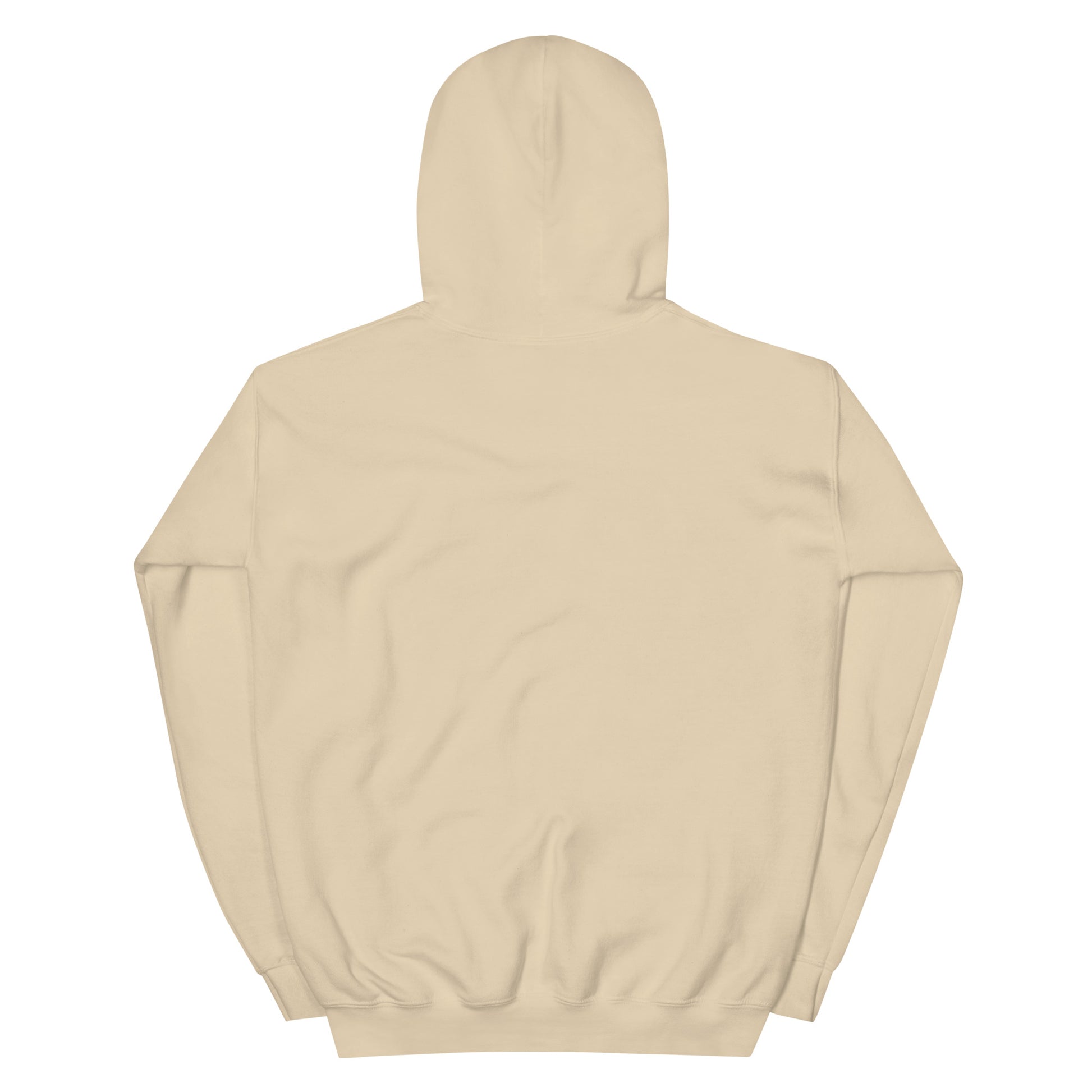 Bigfoot Spirit Animal Hoodie AI art design on Sand Gildan hoodie - Back view