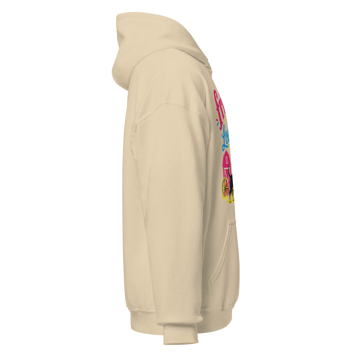 Dachshund AI art design on Sand hoodie - Front view