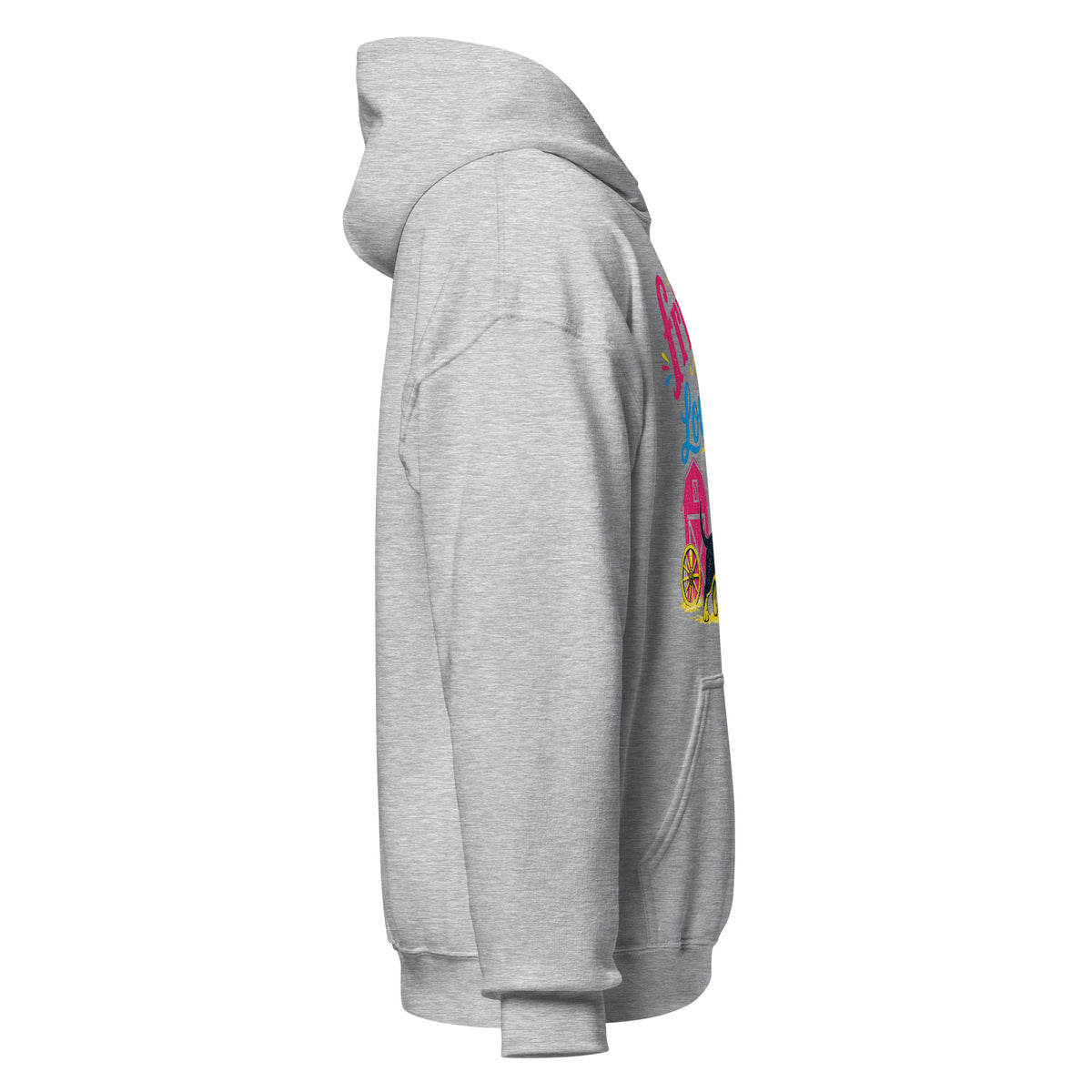 Dachshund AI art design on Black hoodie - Front view